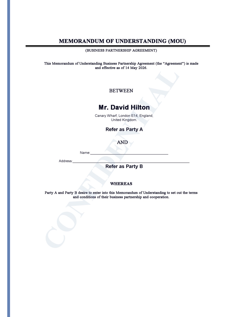 click to view the memorandum of understanding david hilton canary wharf