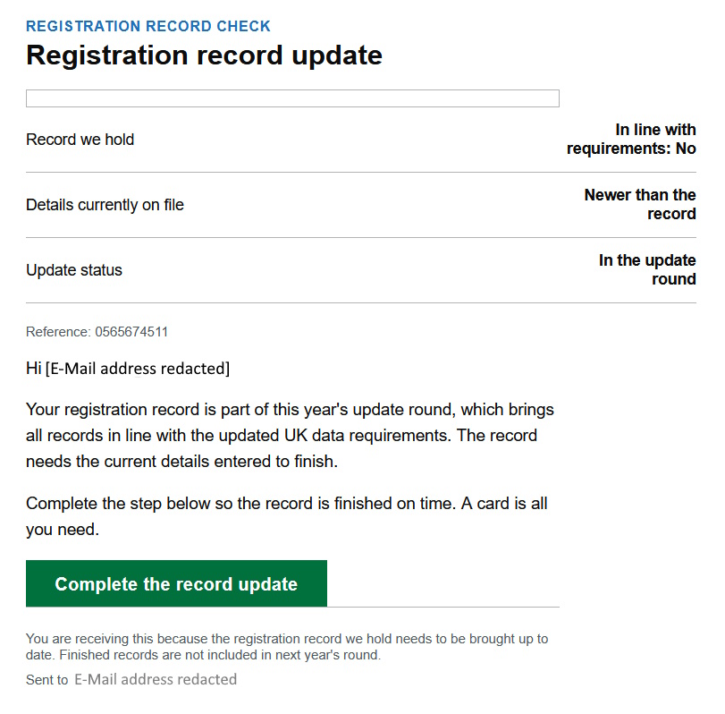 click to see larger image registration record update scam